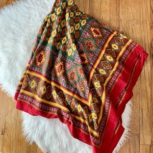 United Colors Of Benetton Scarf Women Wrap Made Italy Geometric Tribal Pattern